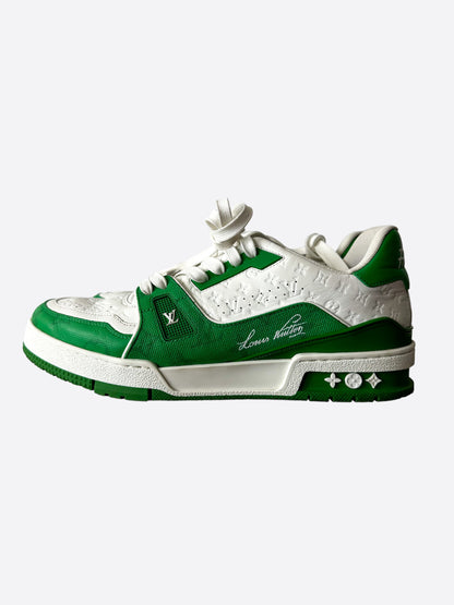 Louis Vuitton Green & White Monogram Trainers