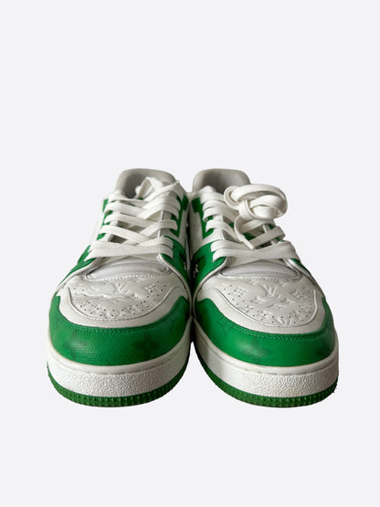 Louis Vuitton Green & White Monogram Trainers