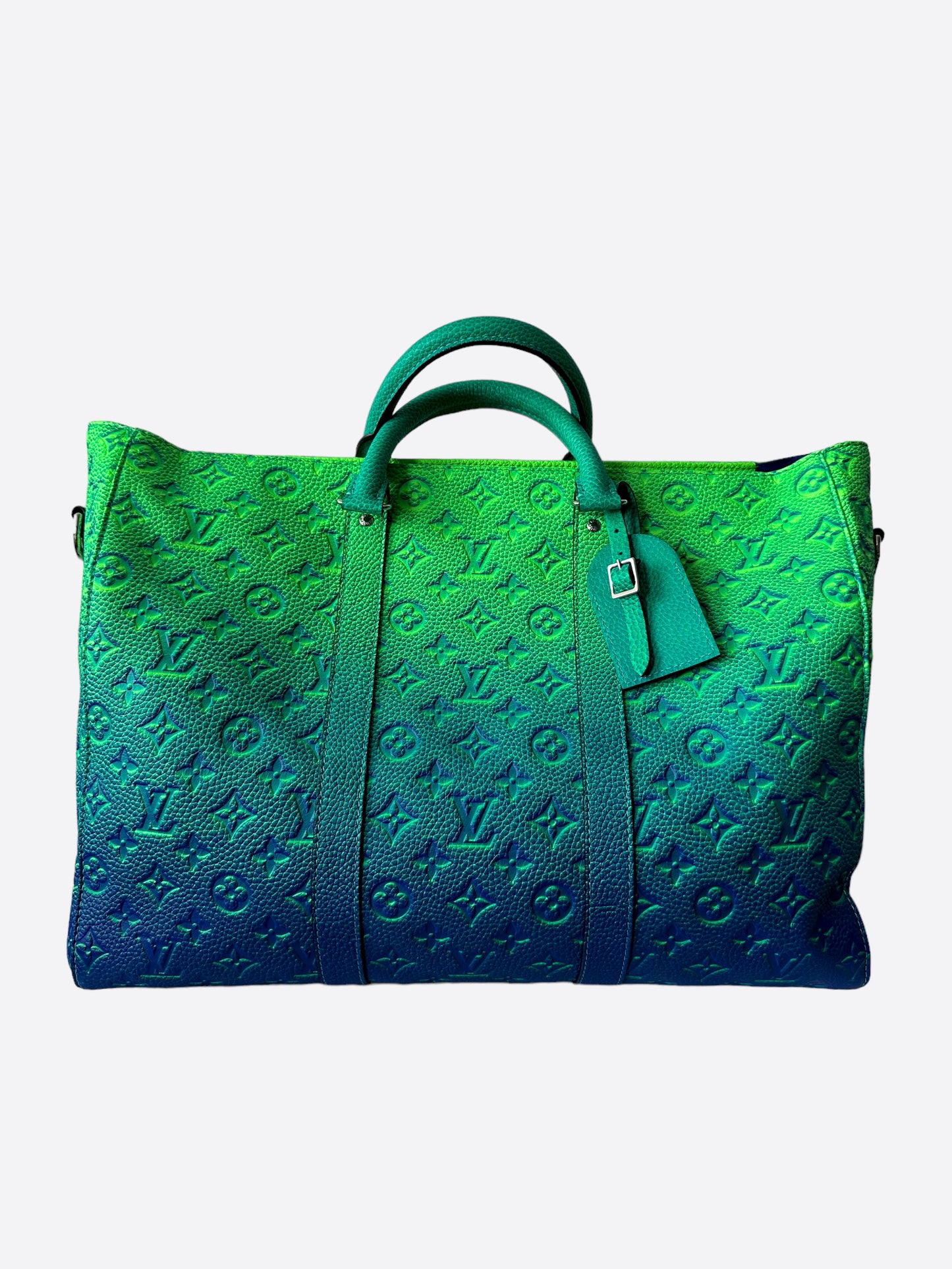 Louis Vuitton Keepall Tote Taurillon Illusion Blue/Green in Leather with  Silver-tone - US