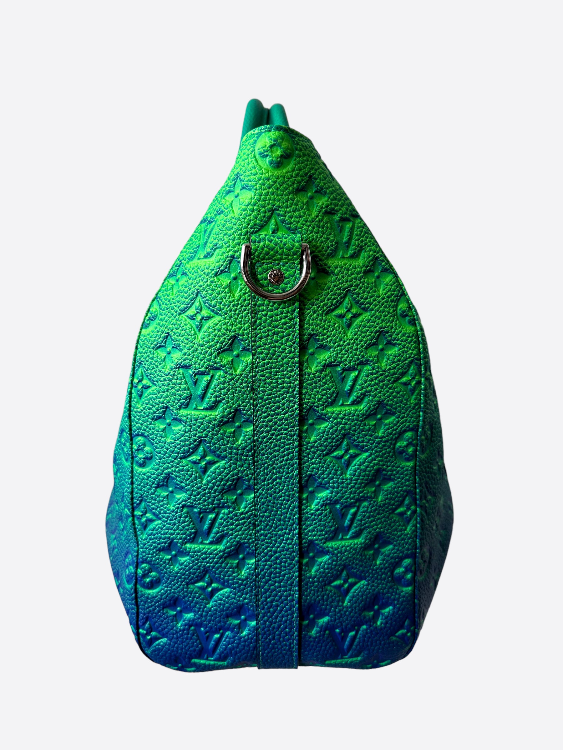 Louis Vuitton Blue & Green Monogram Taurillon Illusion Keepall