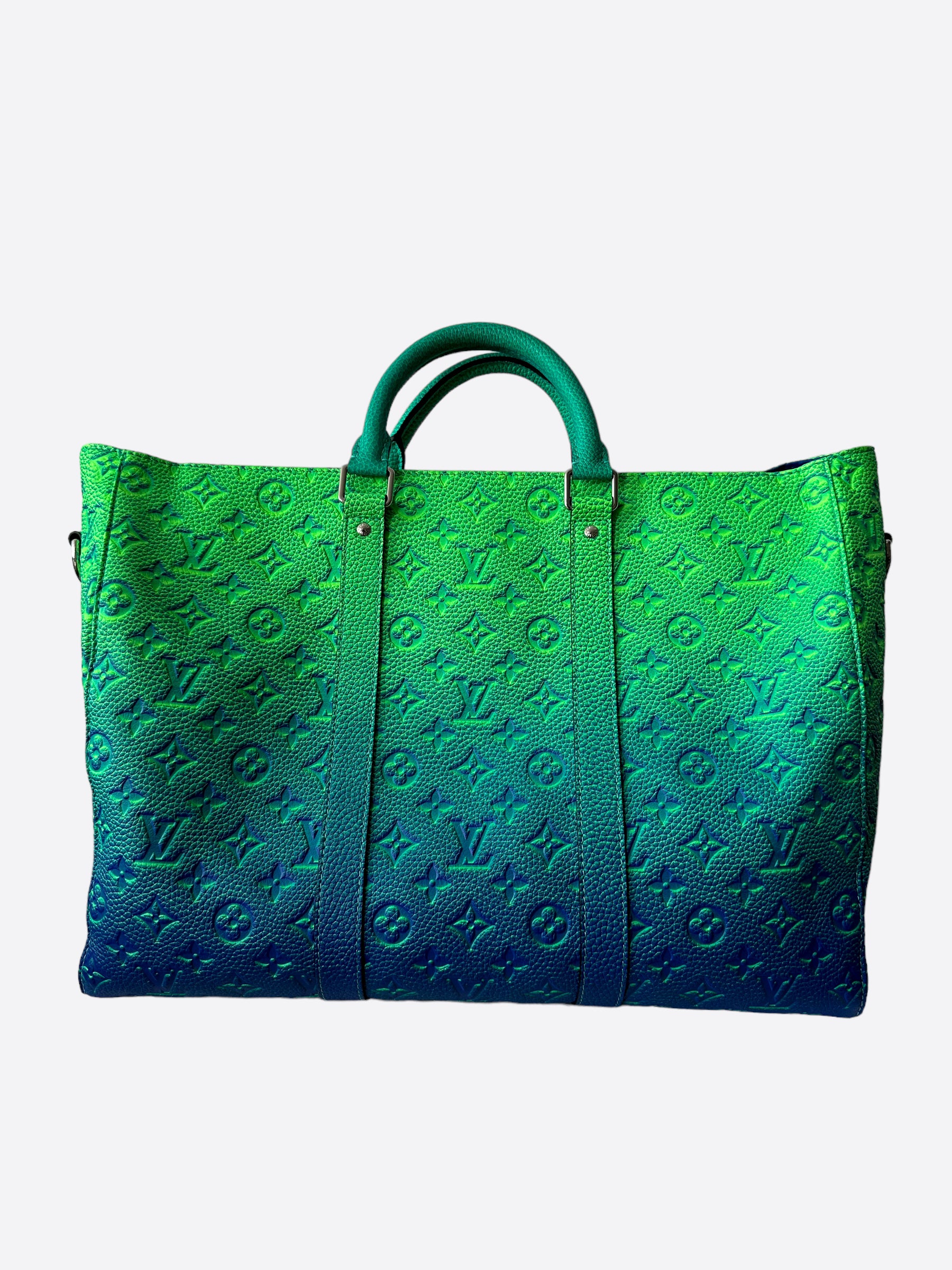 Louis Vuitton Green & Blue Monogram Illusion Keepall Tote