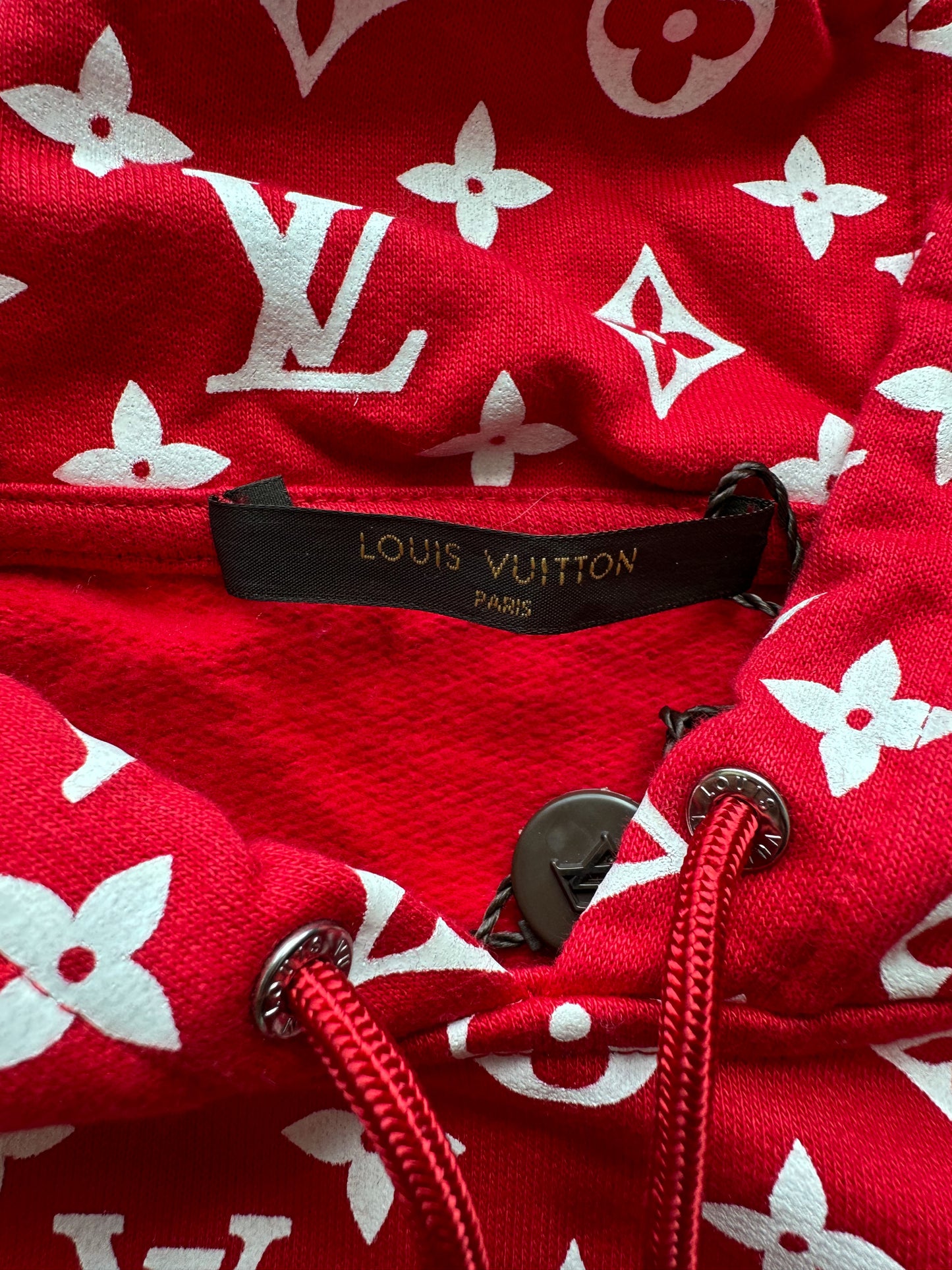 Louis Vuitton Supreme Red Black Luxury Brand Hoodie For Men Women
