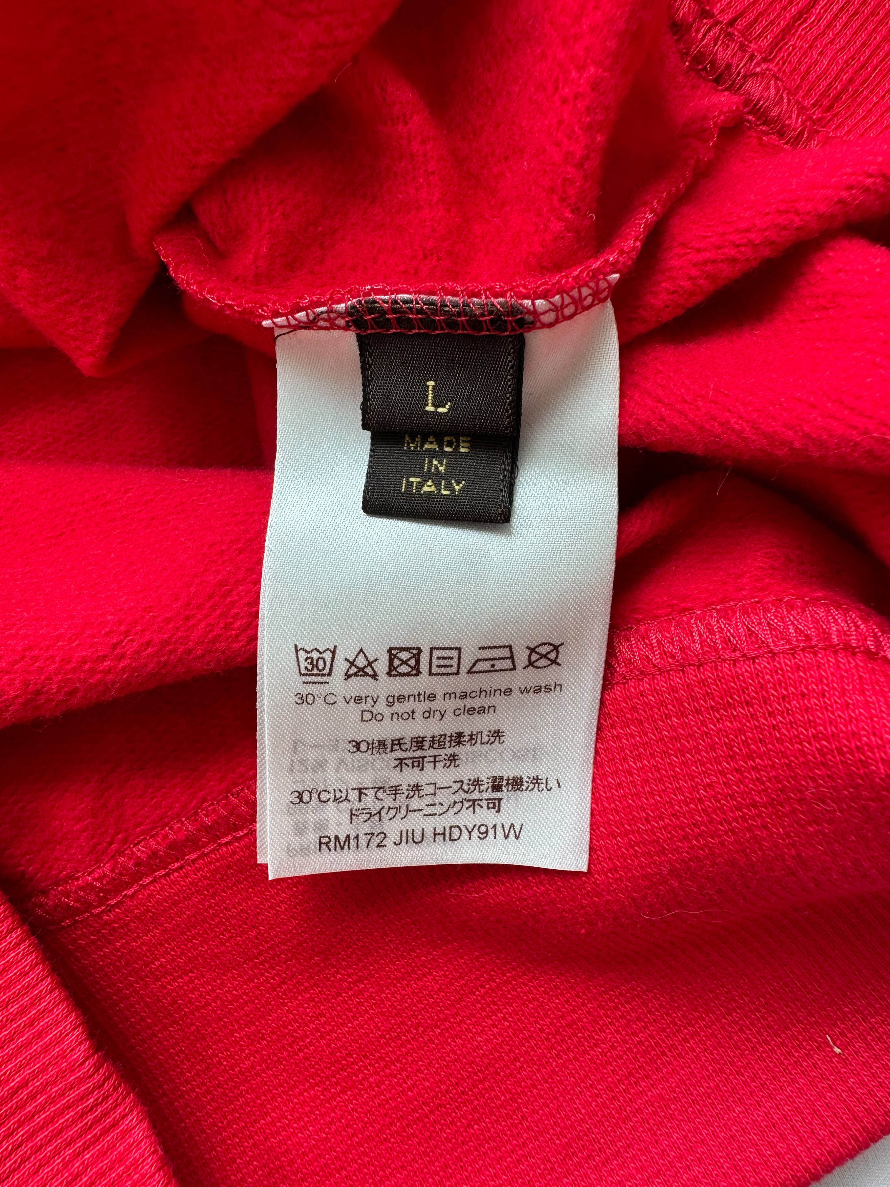 Red supreme hoodie lv on sale