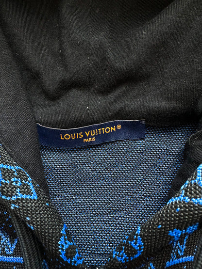 Louis Vuitton Black & Blue Monogram Zip Up Hoodie