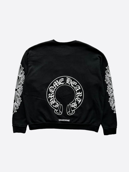 Chrome Hearts Black & White Horseshoe Logo Sweater