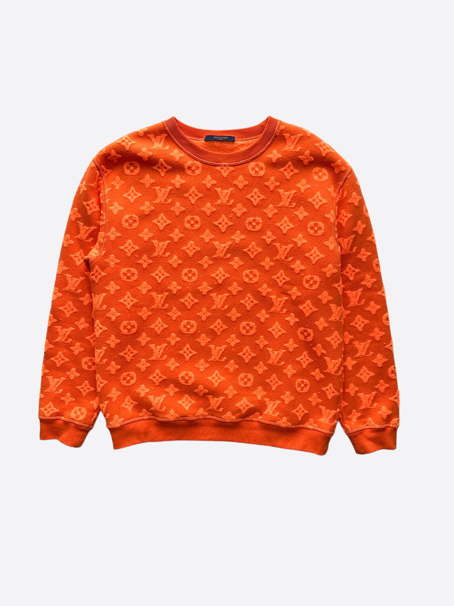 Louis Vuitton Full Monogram Jacquard Crewneck Orange