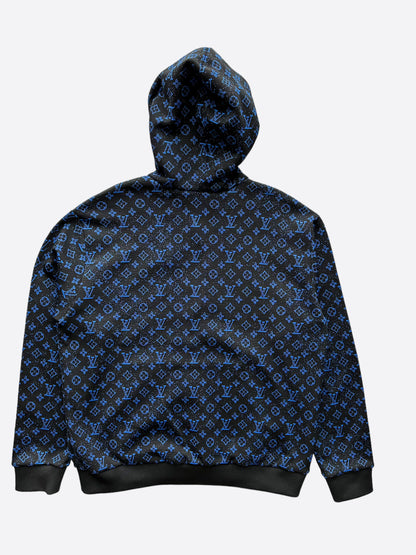 Louis Vuitton Black & Blue Monogram Zip Up Hoodie