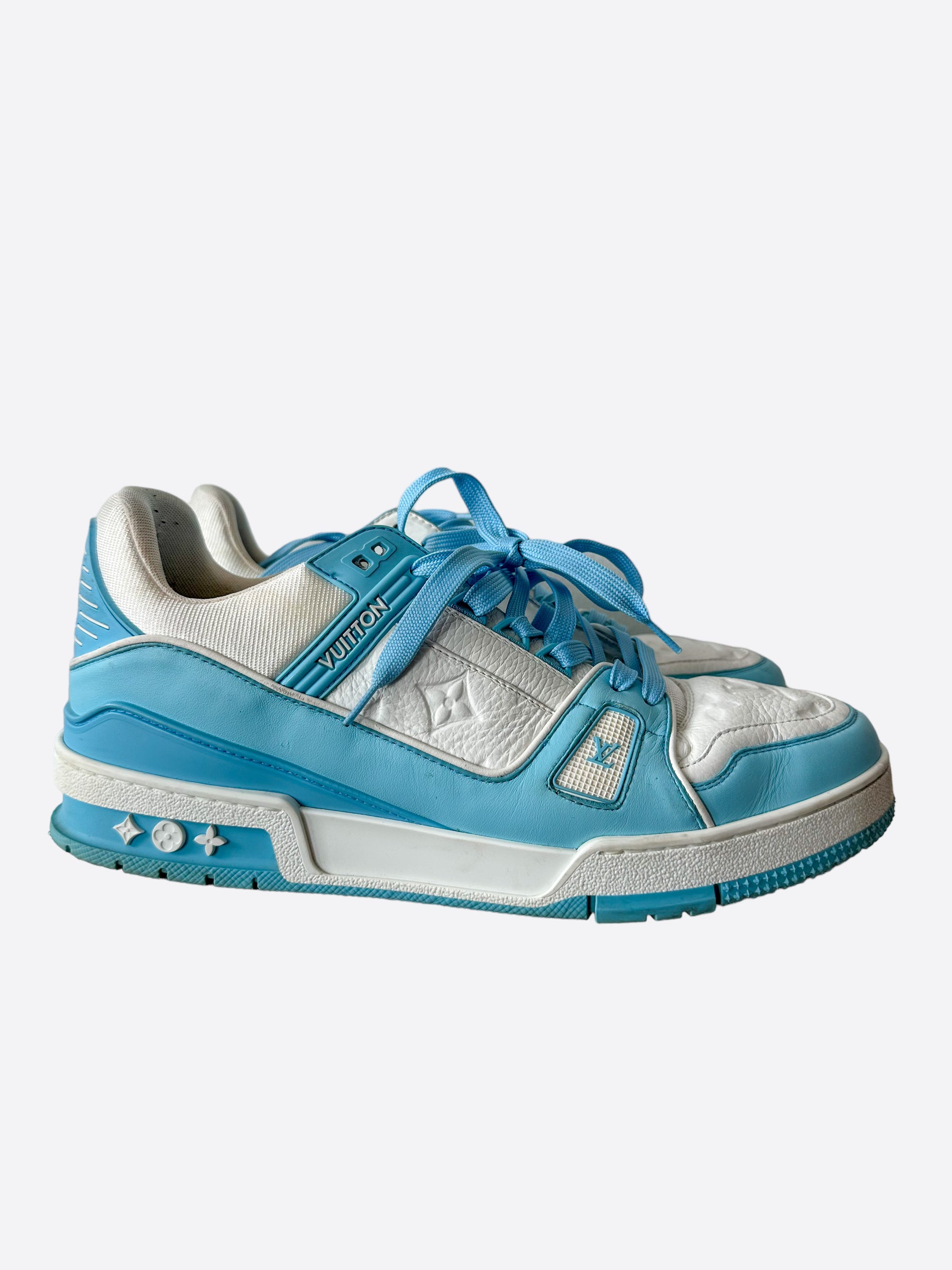 Louis Vuitton Blue & White Monogram Trainers â Savonches