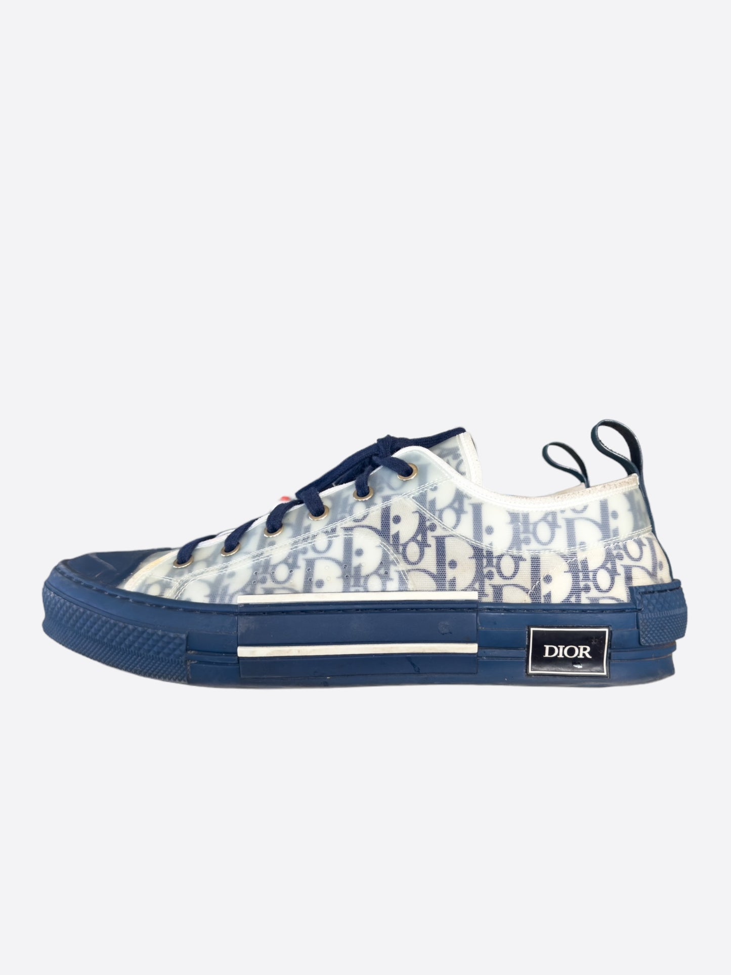 Dior Blue & White Oblique Lowtop B23 Sneakers