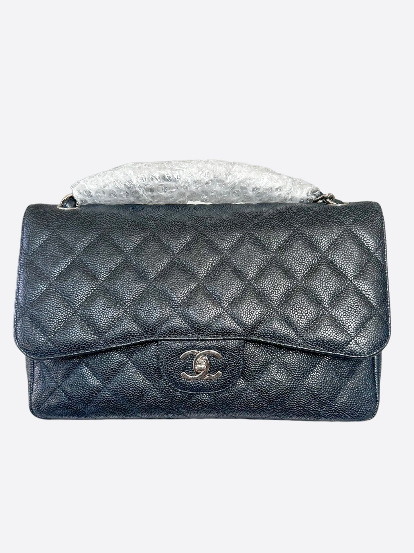 Chanel Black Caviar Jumbo Double Flap Bag