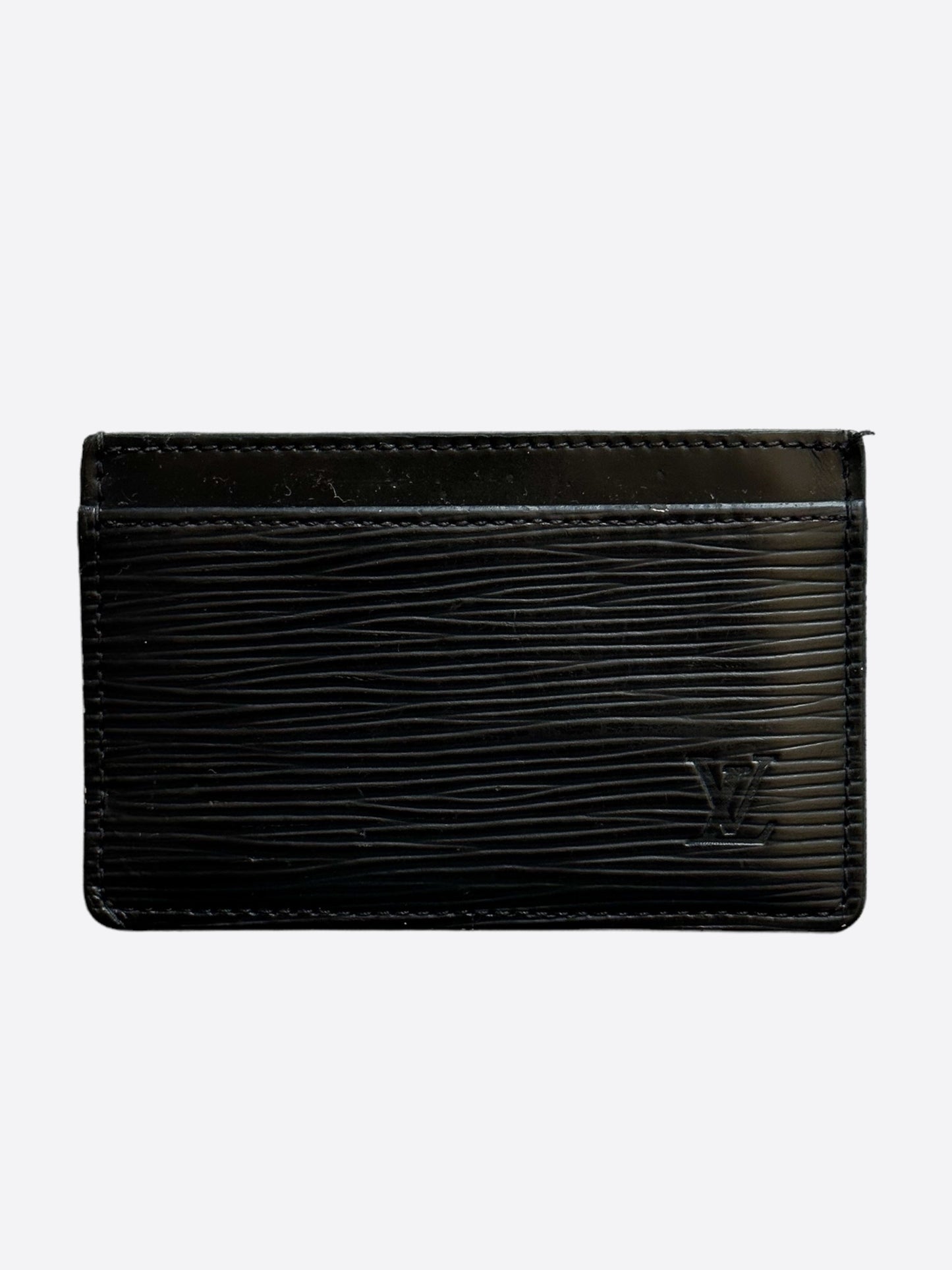 Louis Vuitton Black EPI Embossed Logo Cardholder