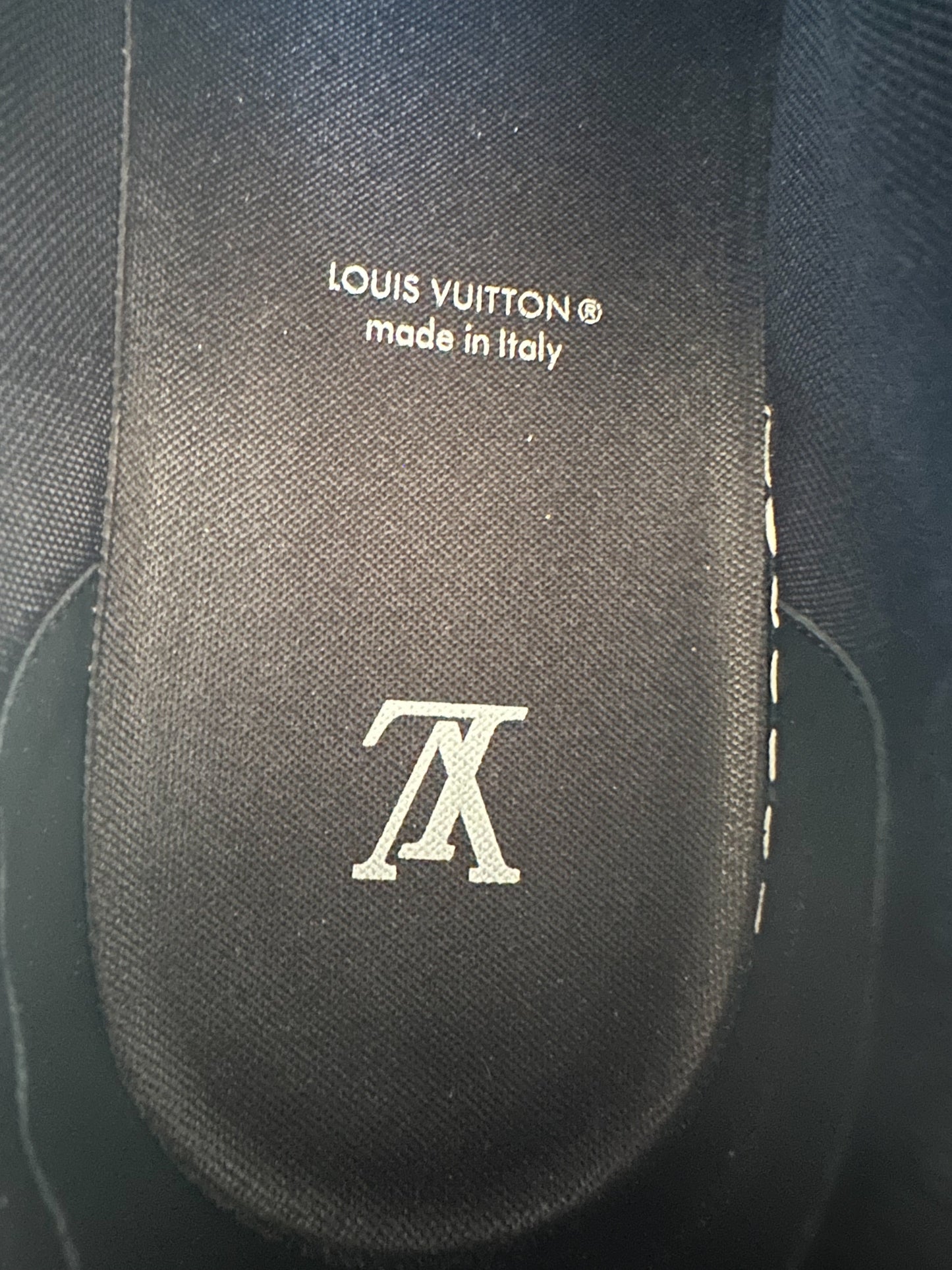 Louis Vuitton Black & White Denim Monogram Mesh Trainer