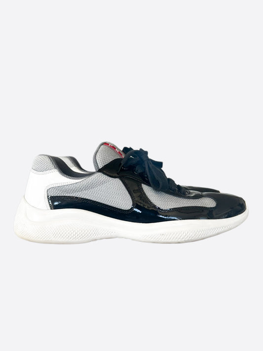 Prada Black & Grey America's Cup Sneakers