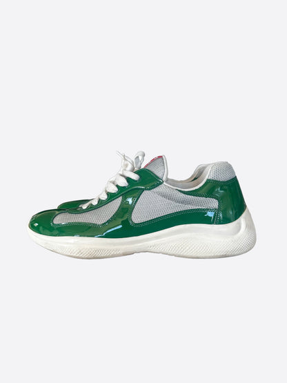 Prada Green & Grey America's Cup Sneakers