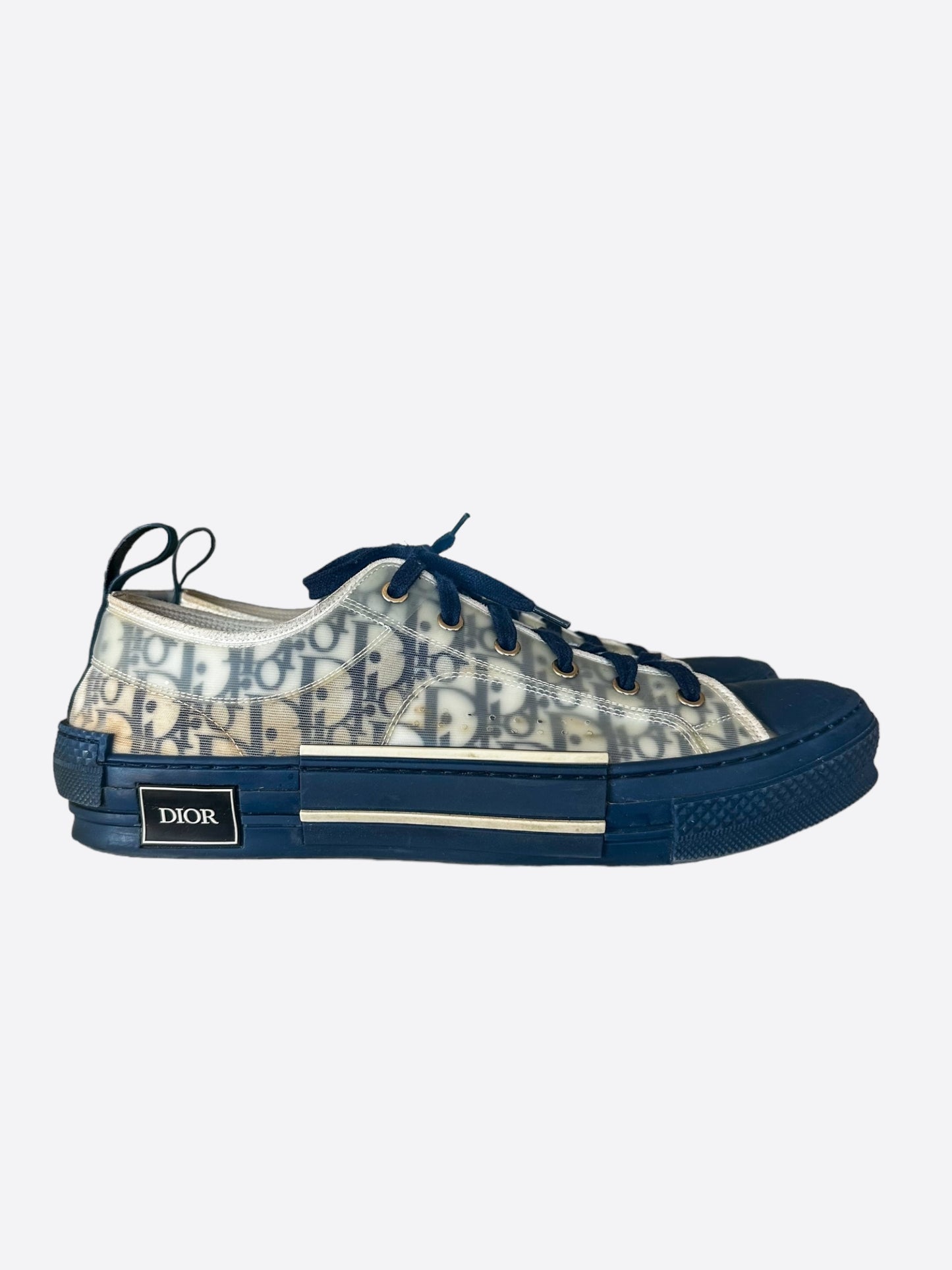 Dior Blue & White Oblique Lowtop B23 Sneakers