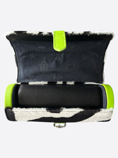 Chrome Hearts Black & White Zebra Green Cross Patch Watch Roll