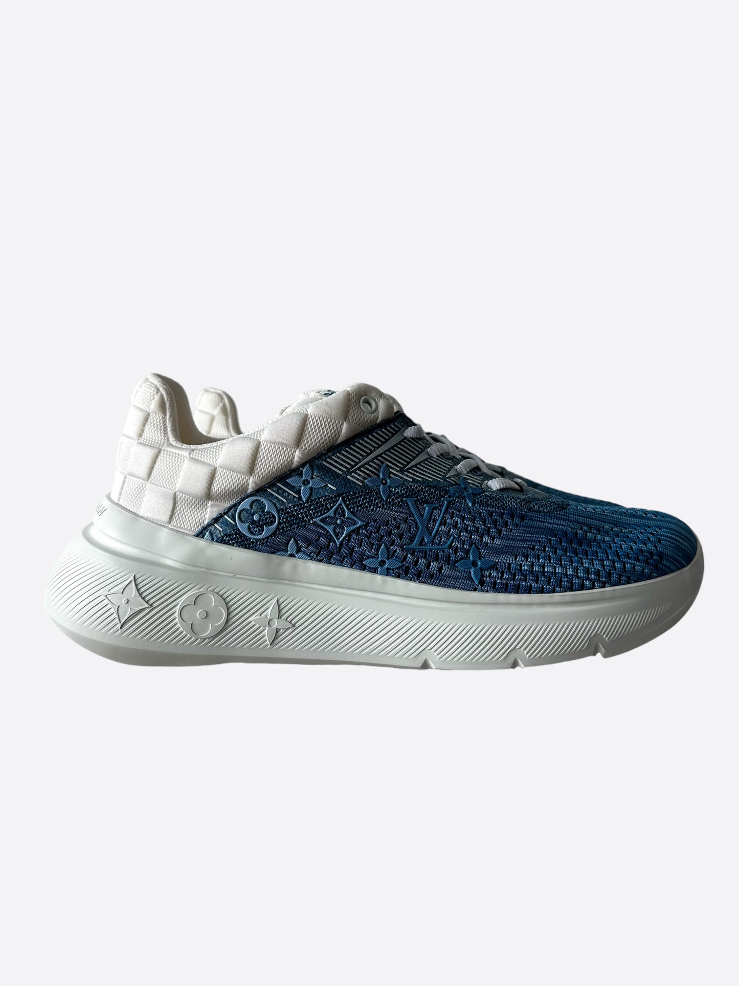 Louis Vuitton Blue & White Monogram Show Up Sneaker