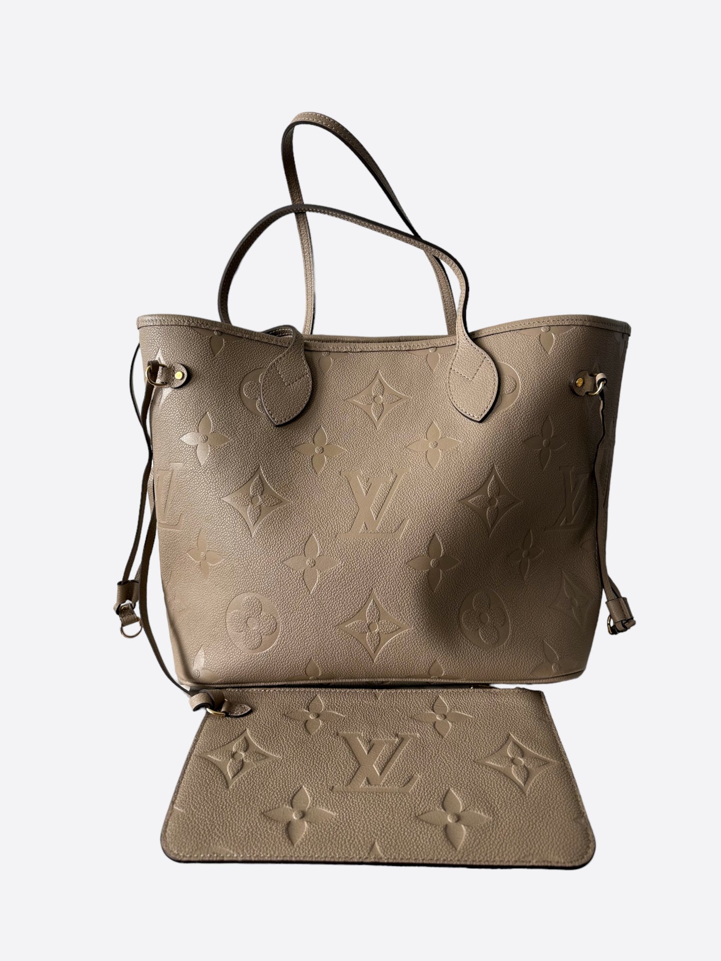 Louis Vuitton Turtledove Monogram Empreinte Leather Neverfull MM