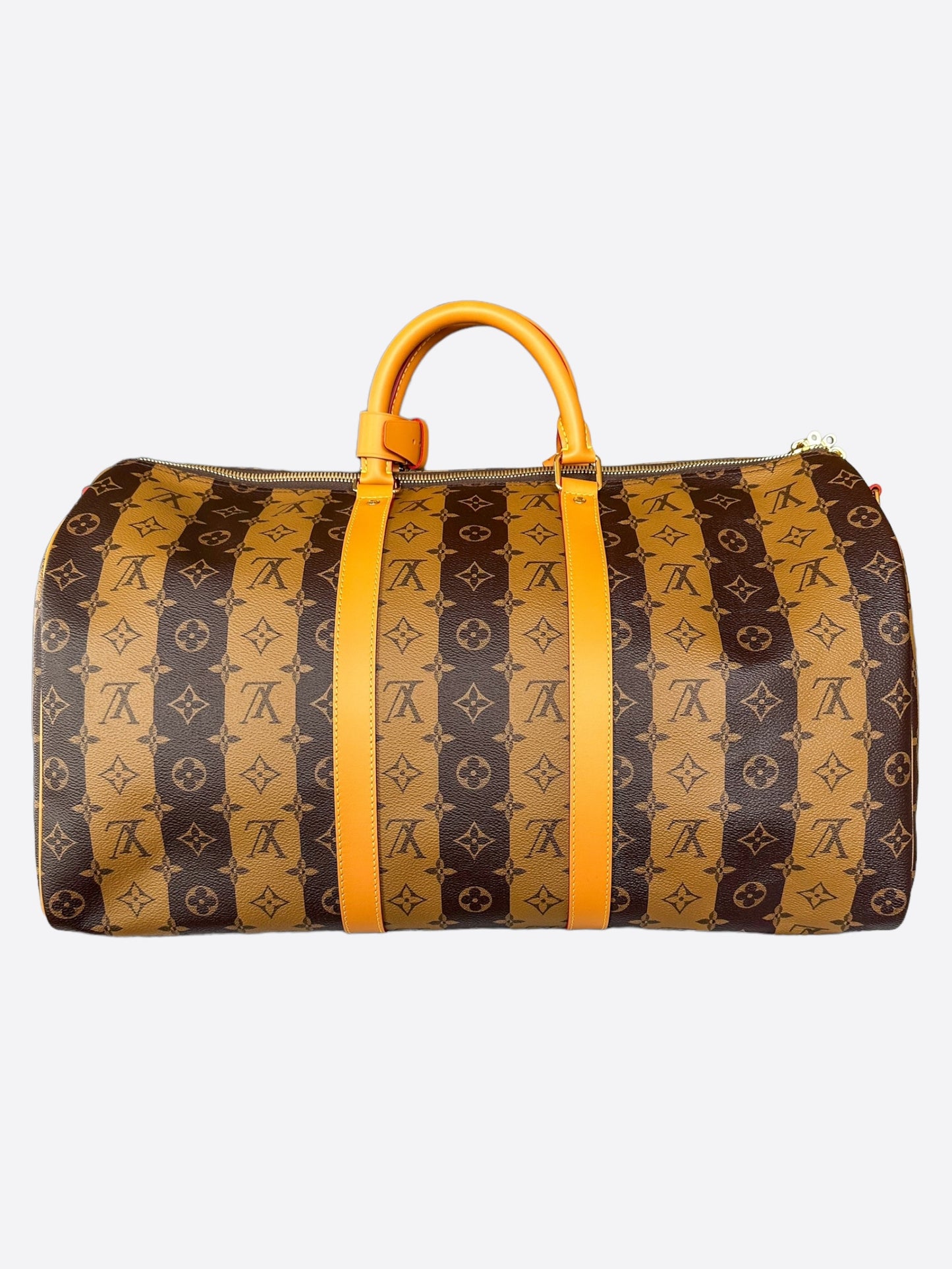 Louis Vuitton Nigo Brown Striped Monogram Keepall 50