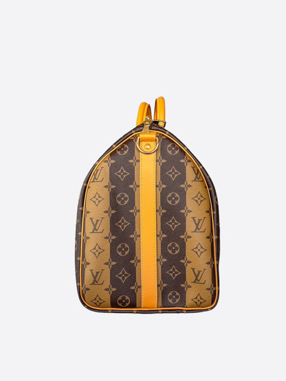 Louis Vuitton Nigo Brown Striped Monogram Keepall 50