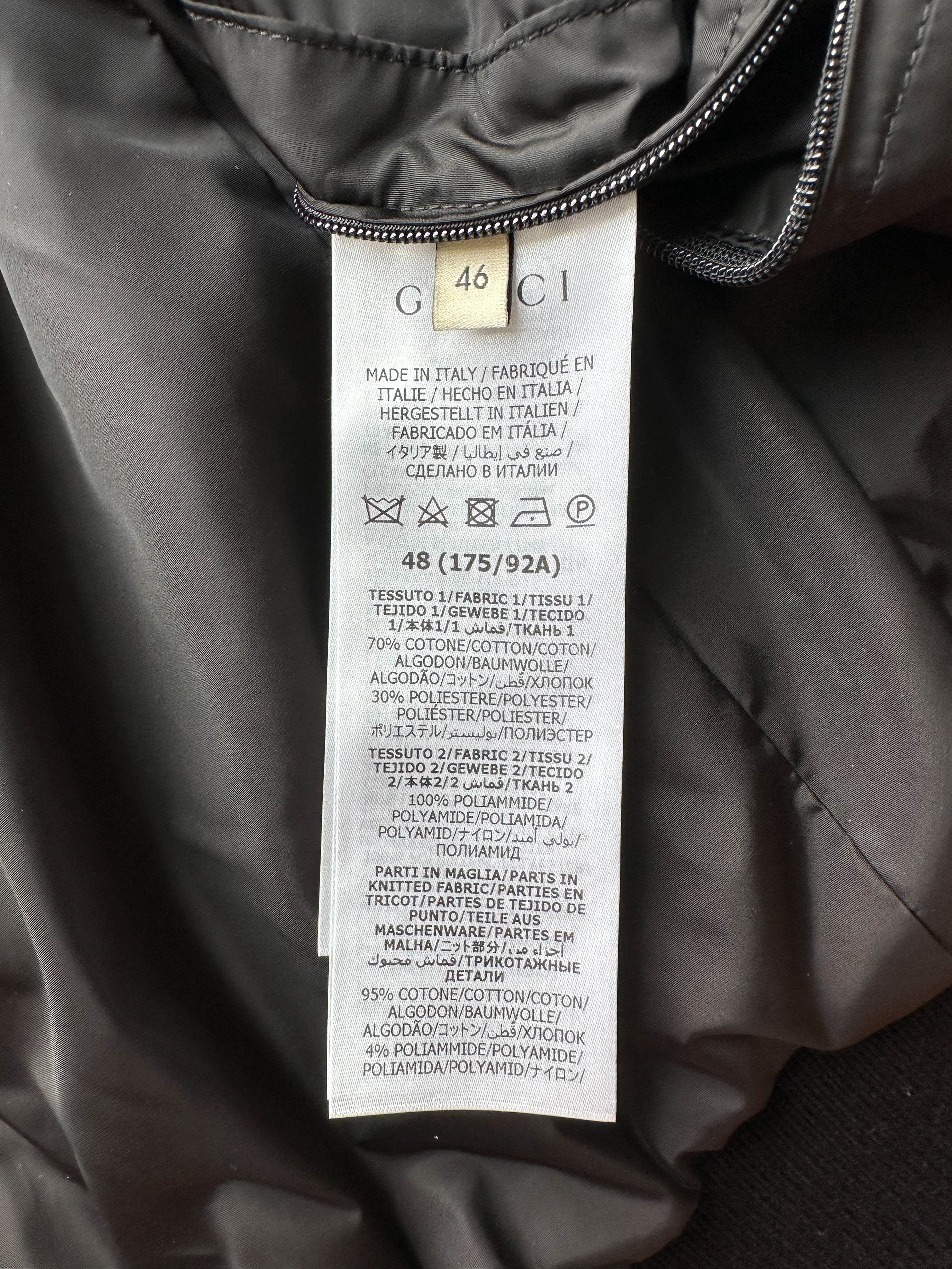 Gucci Black Jumbo GG Monogram Bomber Jacket – Savonches