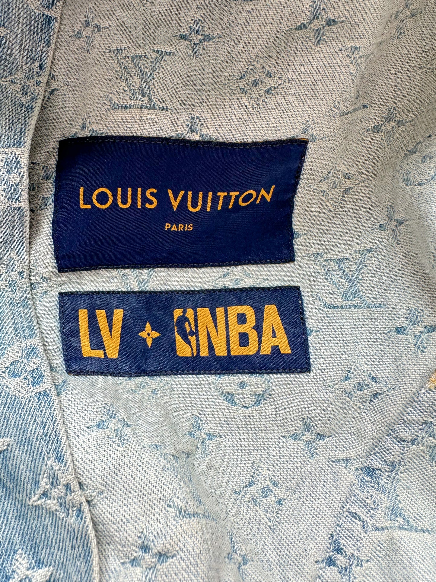 Preowned Louis Vuitton X Supreme Denim Barn Jacket Monogram Size