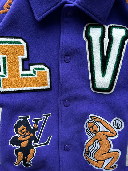 Louis Vuitton Purple & White Frog Varsity Jacket