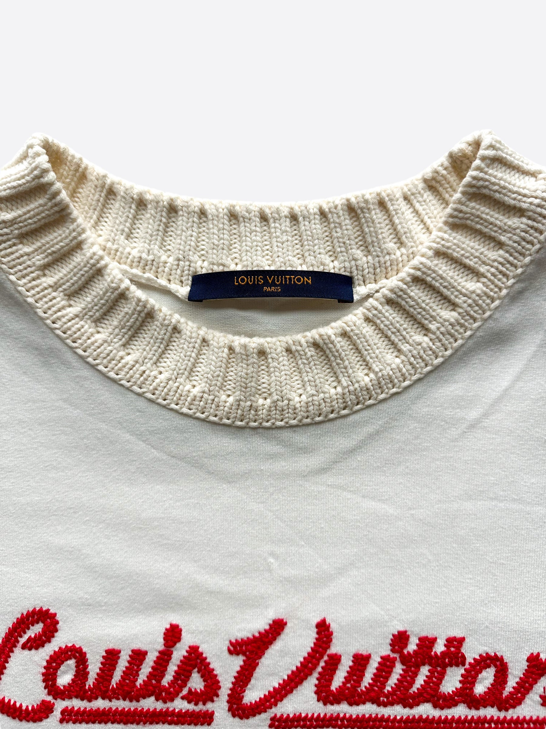 Louis Vuitton x Nigo Embroidered Mockneck Tee White