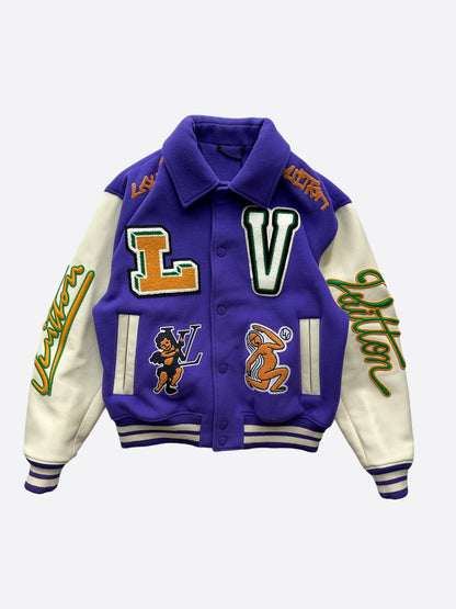 Louis Vuitton Purple & White Frog Varsity Jacket