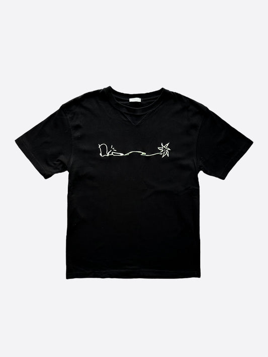 Dior Cactus Jack Black Embroidered Logo T-Shirt