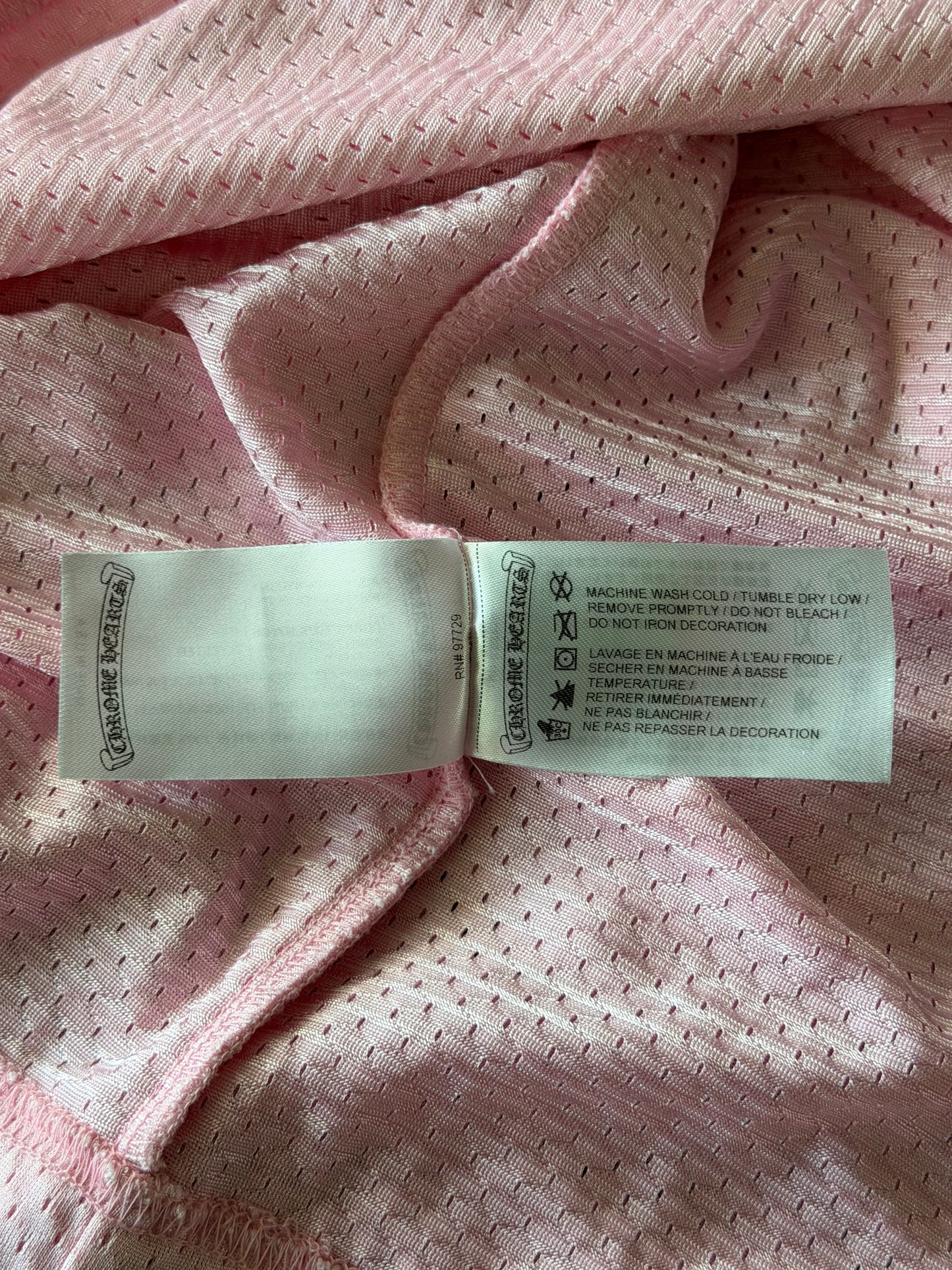 Chrome Hearts Pink & White ‘Love You’ Mesh Longsleeve Jersey