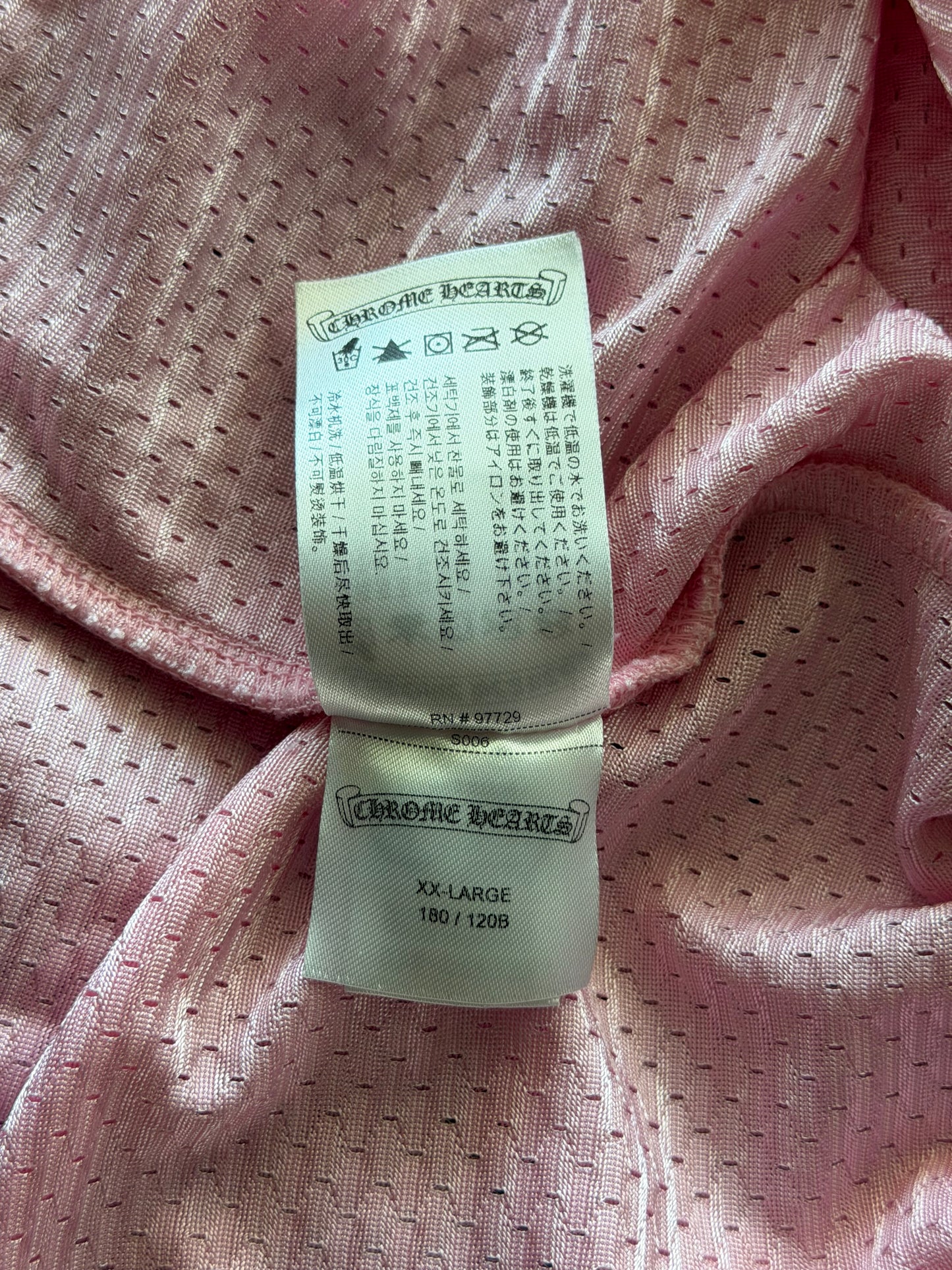 Chrome Hearts Pink & White ‘Love You’ Mesh Longsleeve Jersey