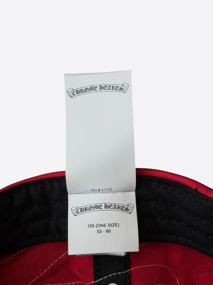 Chrome Hearts Red & White Flame Leather Hat