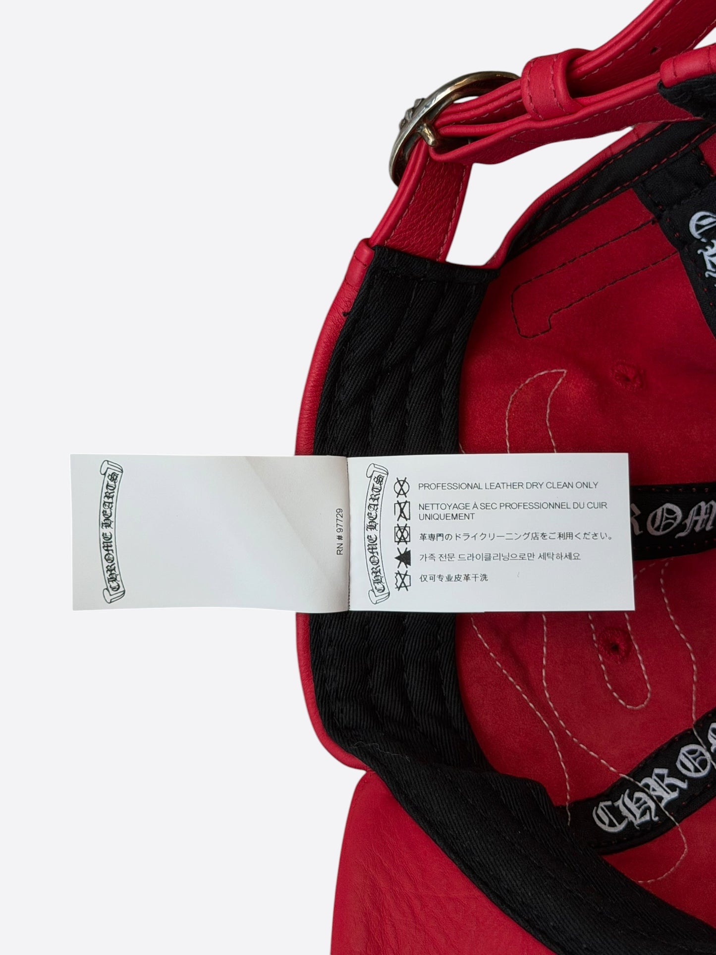Chrome Hearts Red & White Flame Leather Hat