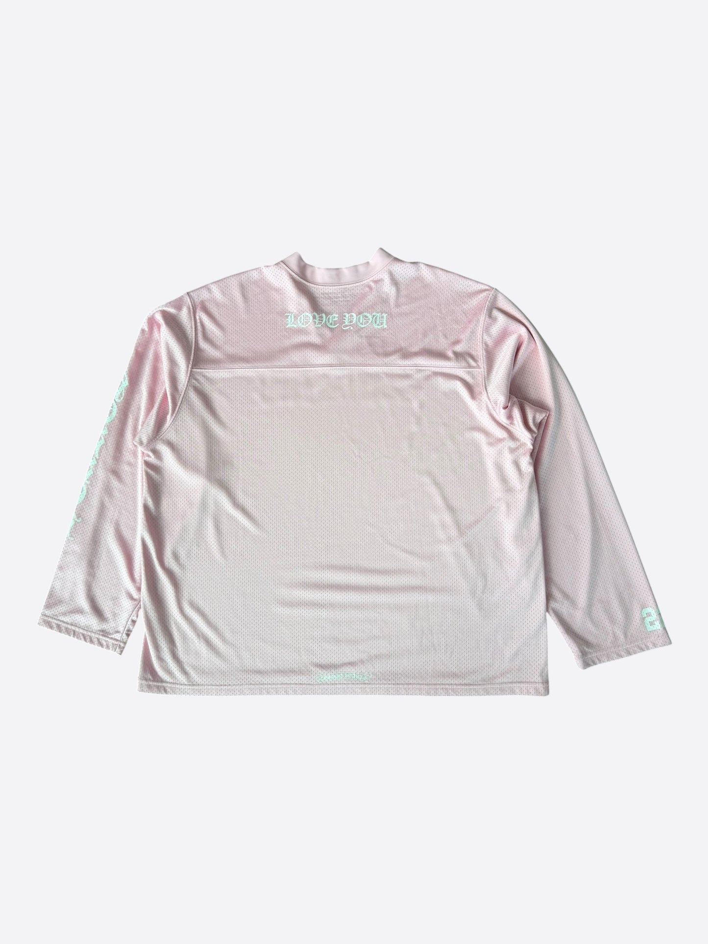 Chrome Hearts Pink & White ‘Love You’ Mesh Longsleeve Jersey