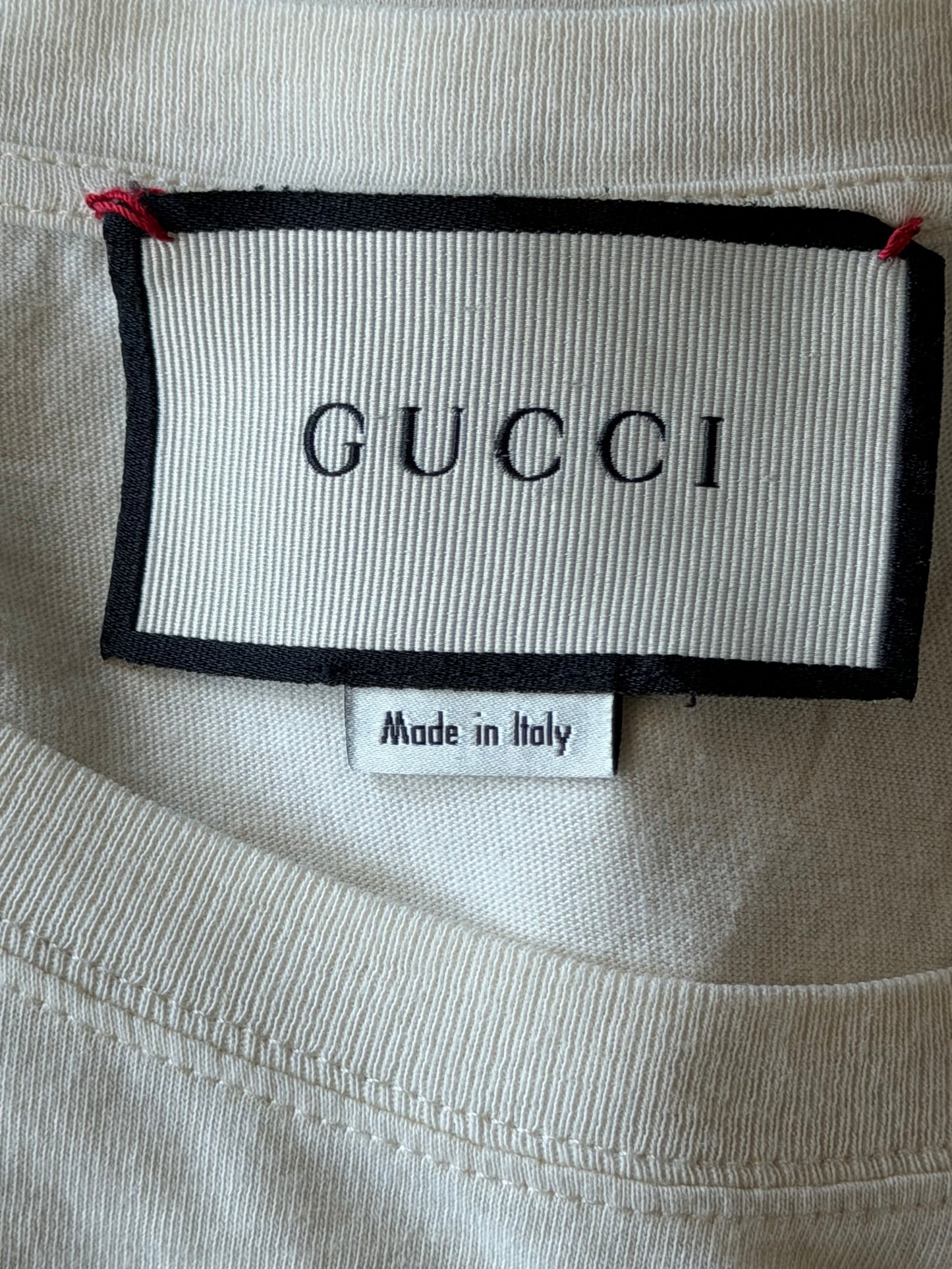 Gucci White & Black Interlocking GG Logo T-Shirt