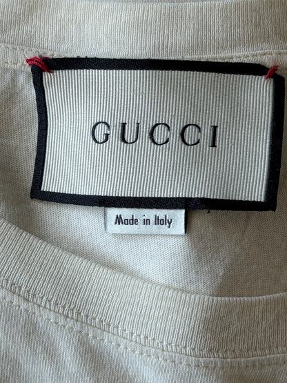 Gucci White & Black Interlocking GG Logo T-Shirt