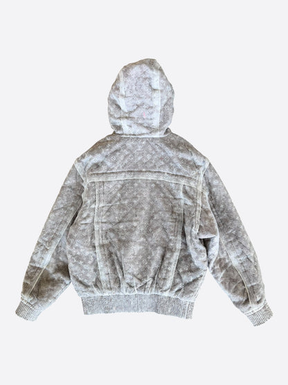 Louis Vuitton Grey Monogram Organza Padded Jacket