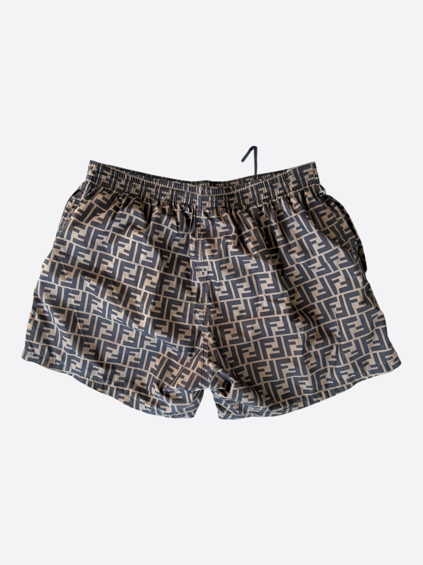 Fendi Brown & Black Monogram Swimshorts