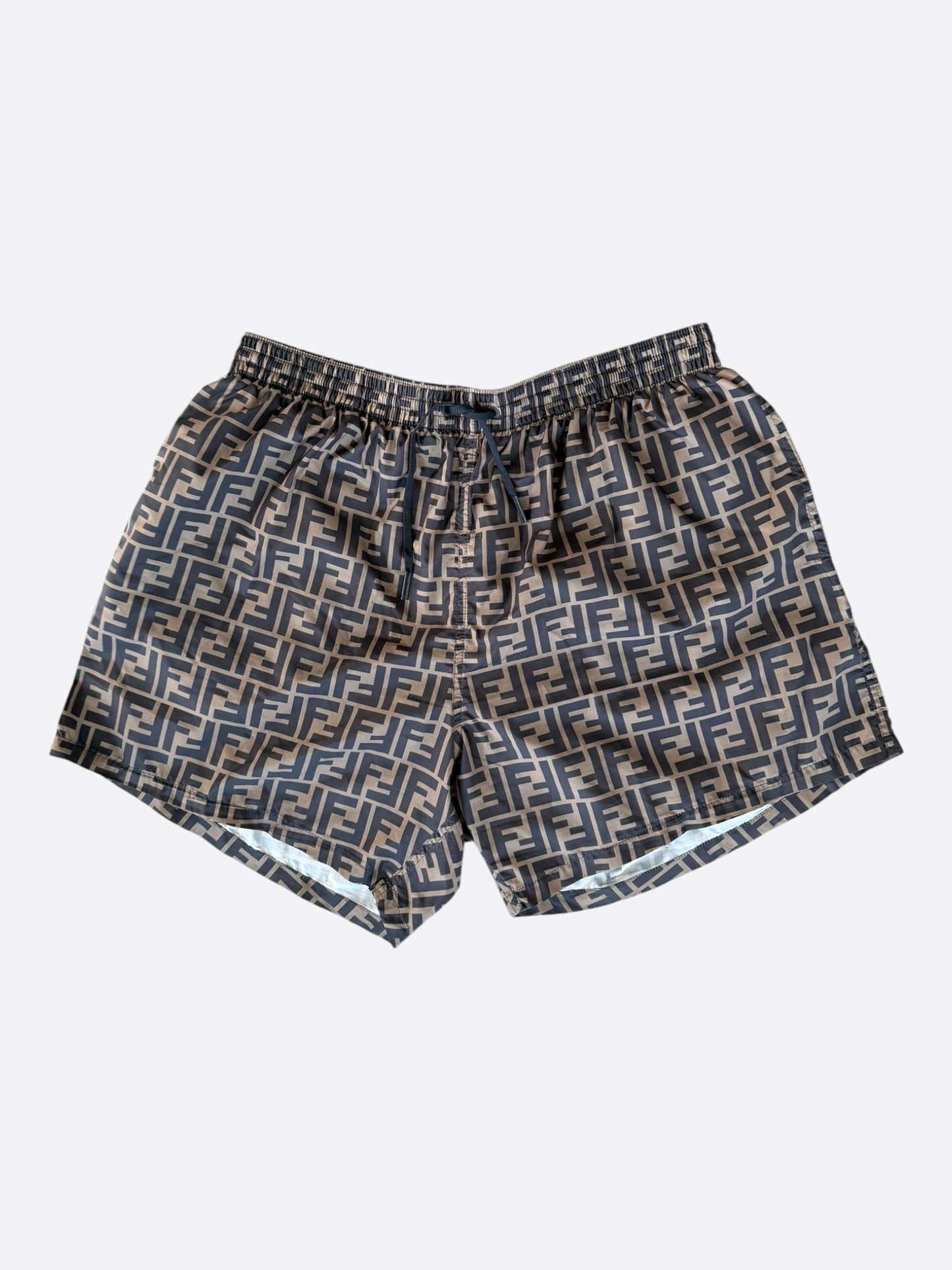 Fendi Brown & Black Monogram Swimshorts