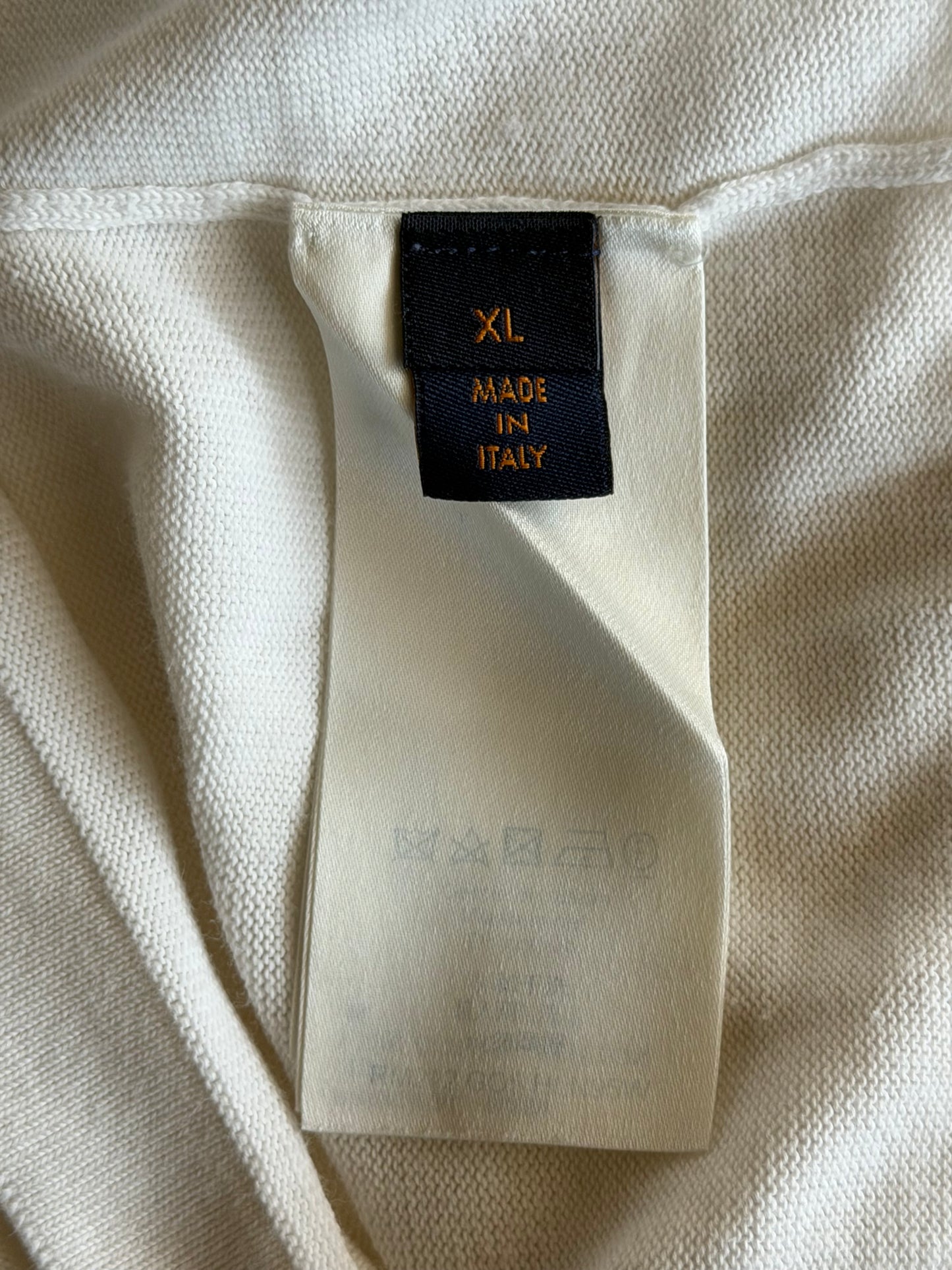 Louis Vuitton White End Goal Intarsia T-Shirt