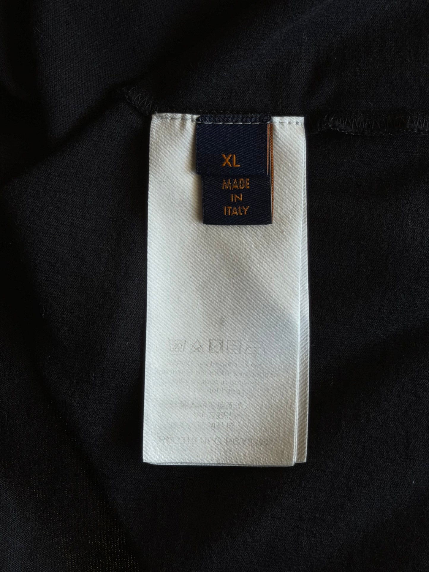 Louis Vuitton Black & White Frequency Logo Embroidered T-Shirt