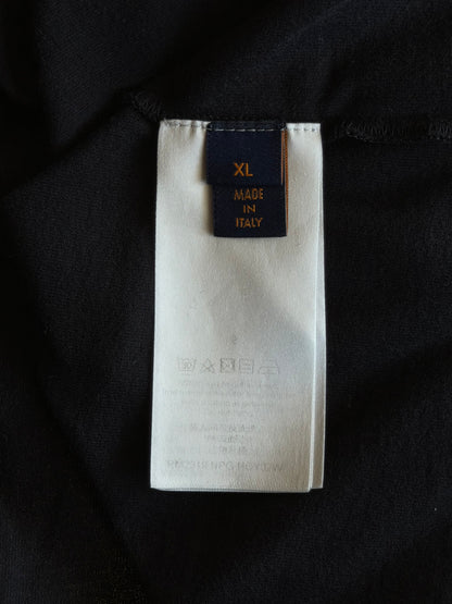 Louis Vuitton Black & White Frequency Logo Embroidered T-Shirt