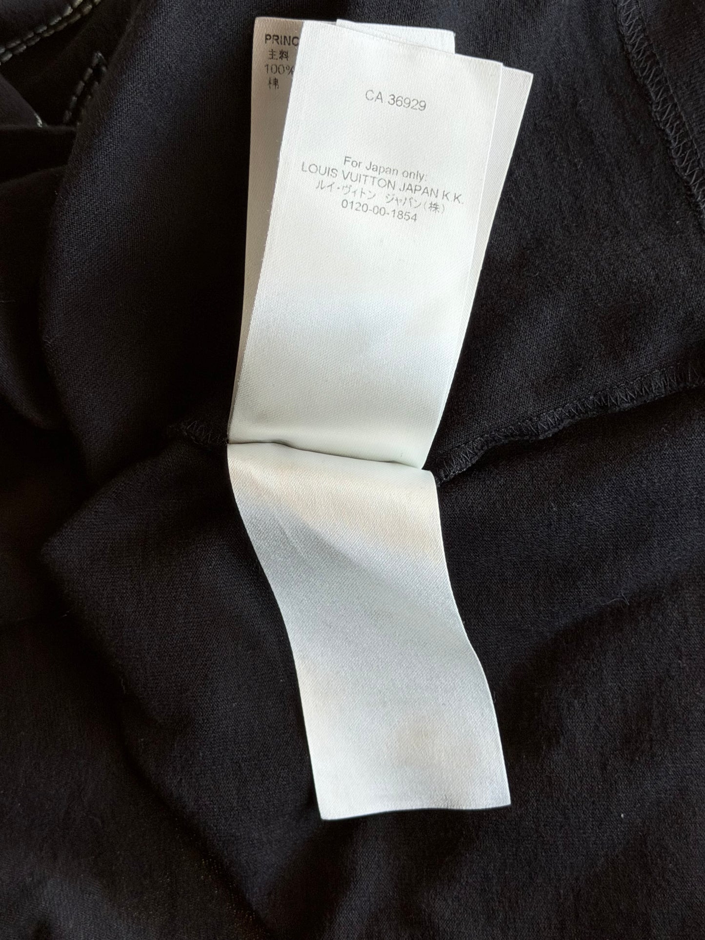 Louis Vuitton Black & White Frequency Logo Embroidered T-Shirt