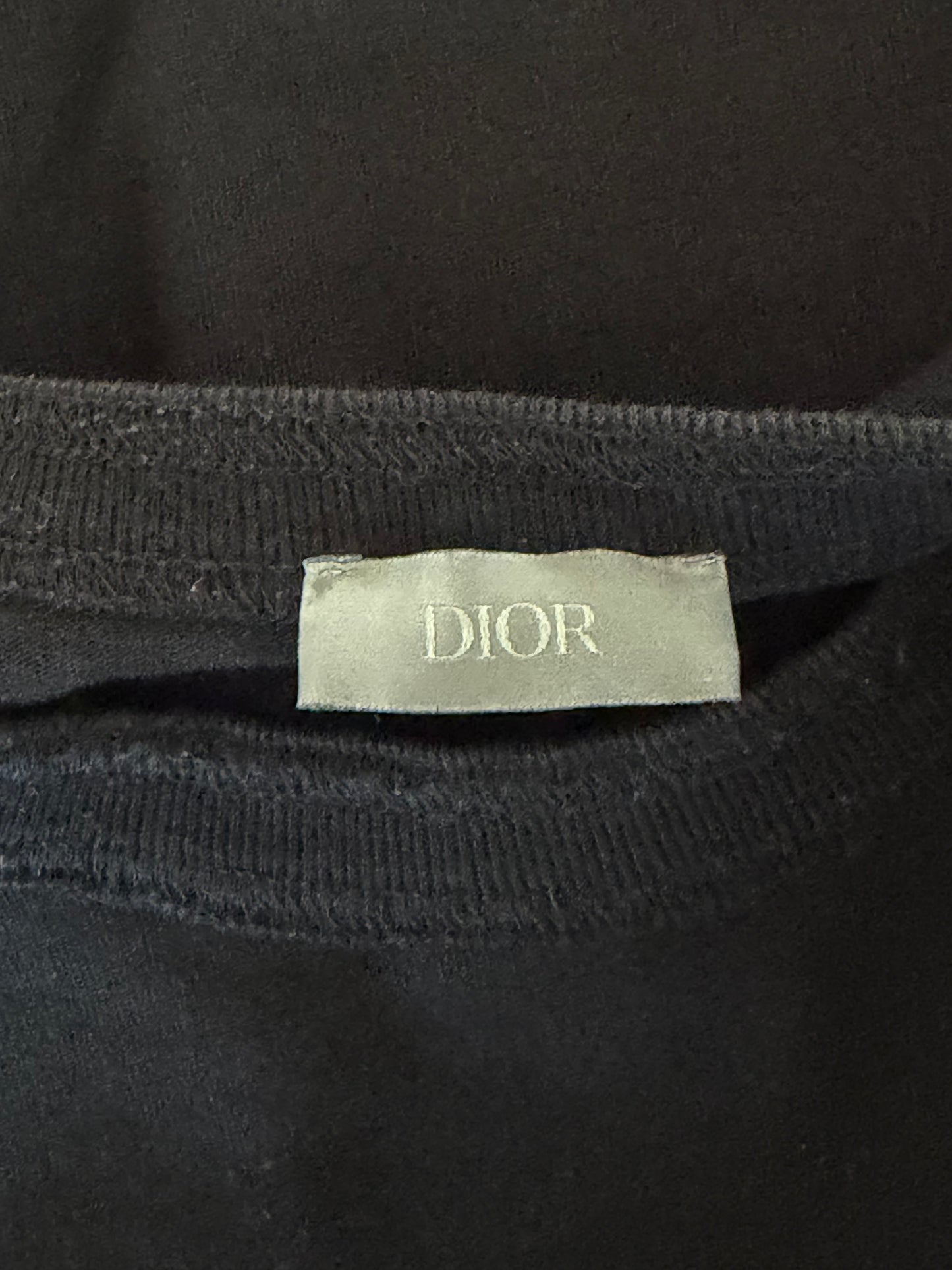 Dior Sacai Black Cotton & Nylon Embroidered Patch T-Shirt