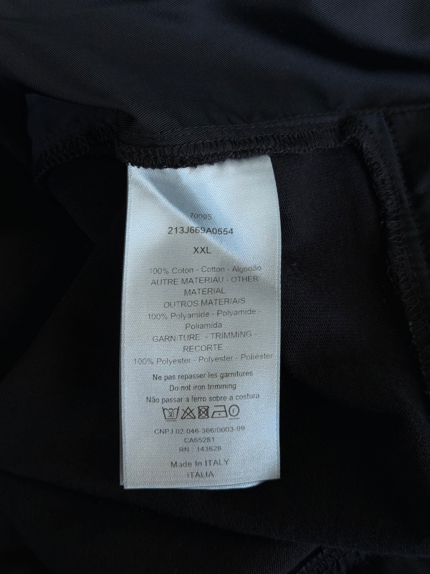 Dior Sacai Black Cotton & Nylon Embroidered Patch T-Shirt