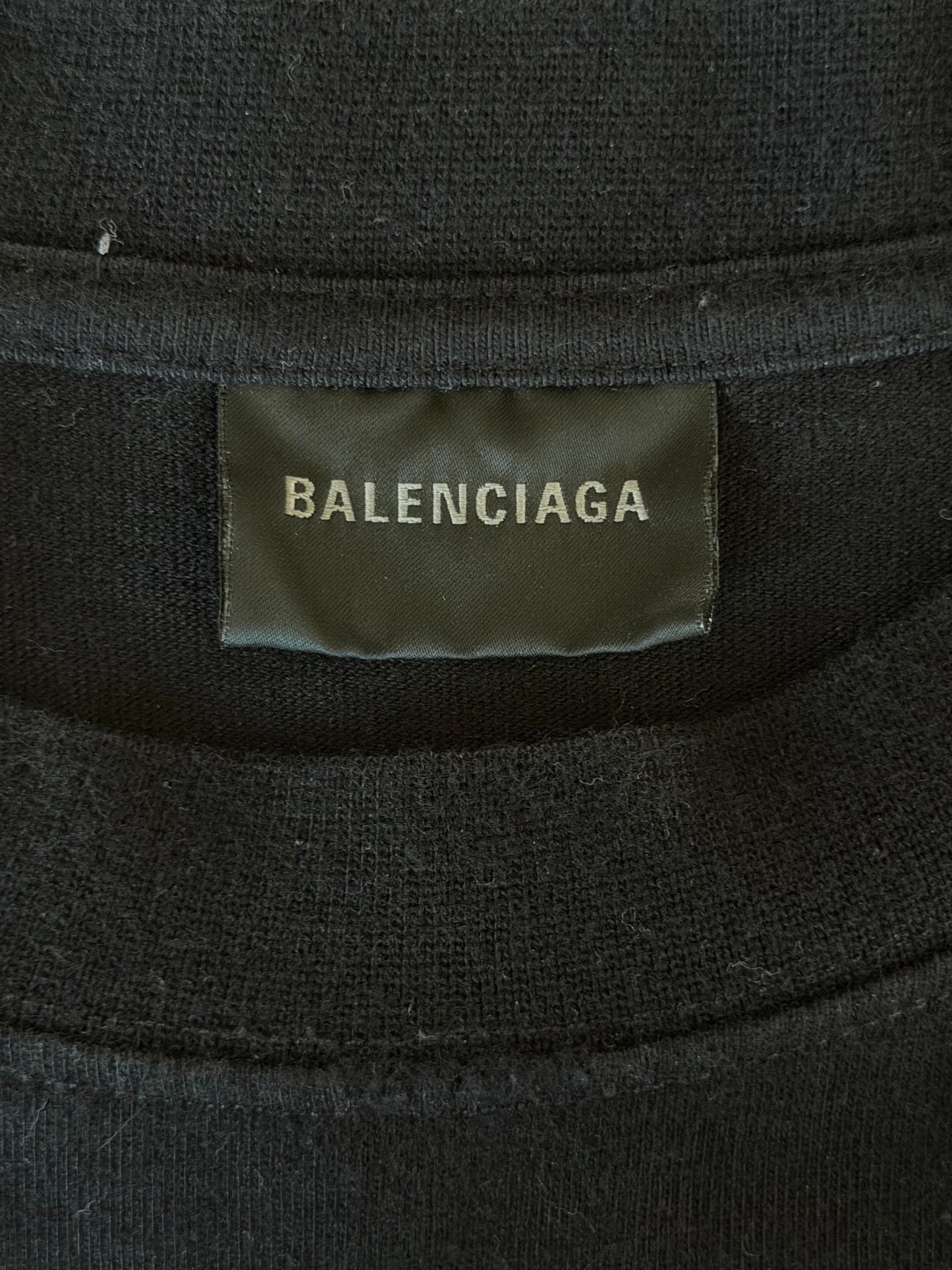 Balenciaga Black & White Hand-Drawn Logo T-Shirt
