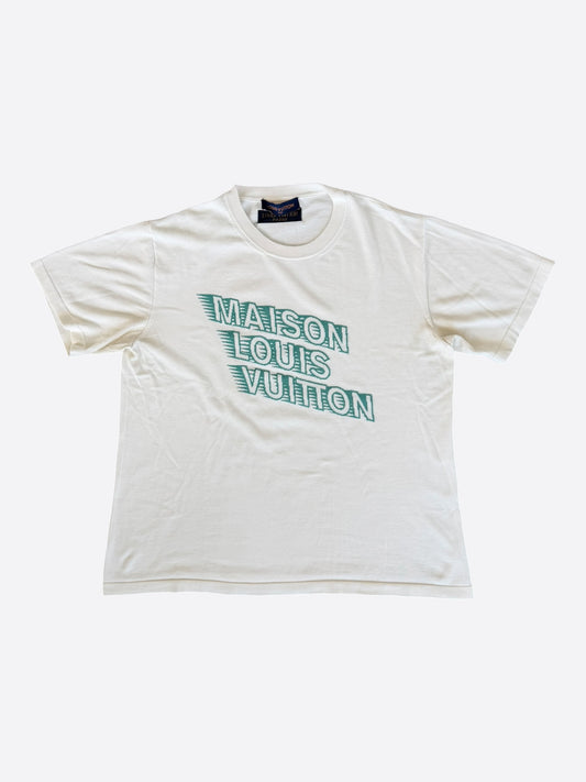 Louis Vuitton White & Green Maison Intarsia T-Shirt