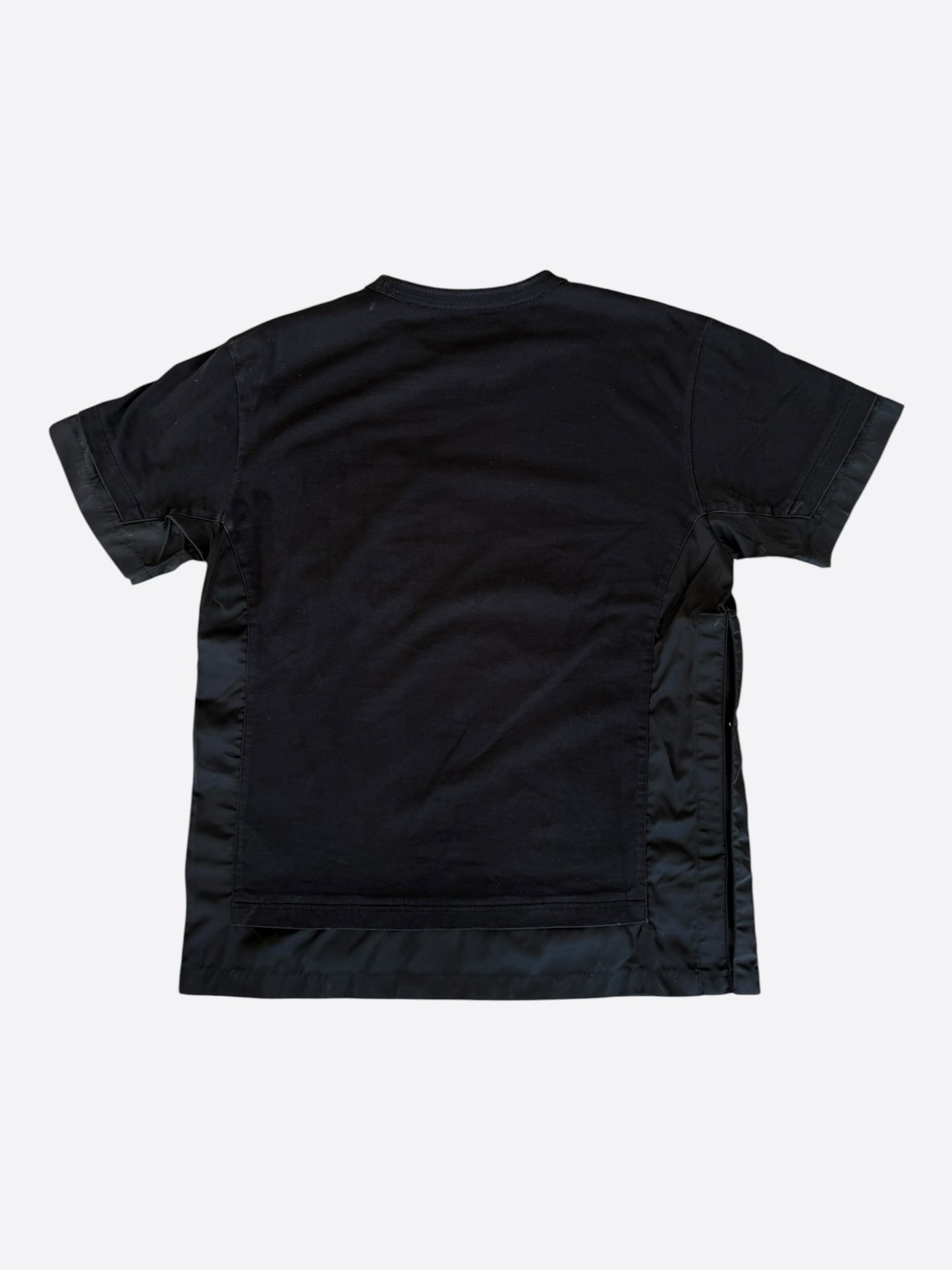 Dior Sacai Black Cotton & Nylon Embroidered Patch T-Shirt