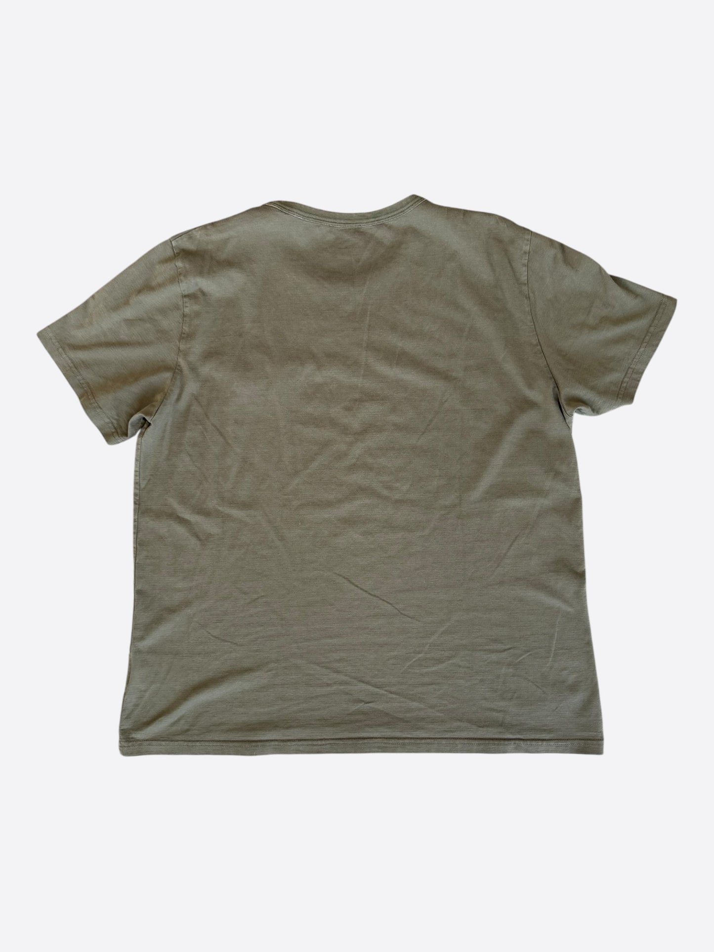 Dior Olive & White CD Icon Embroidered Logo T-Shirt